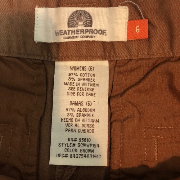 Weatherproof Brown Cuffed Capris 6 - Picture 3 of 8